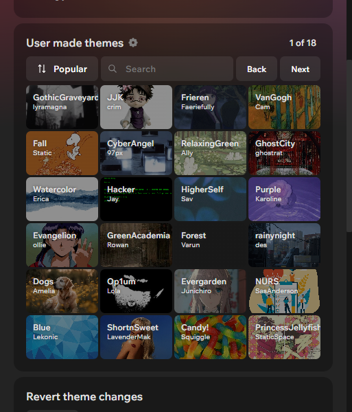 Better Canvas 50+ Themes Collection - Theme selection interface with various color schemes