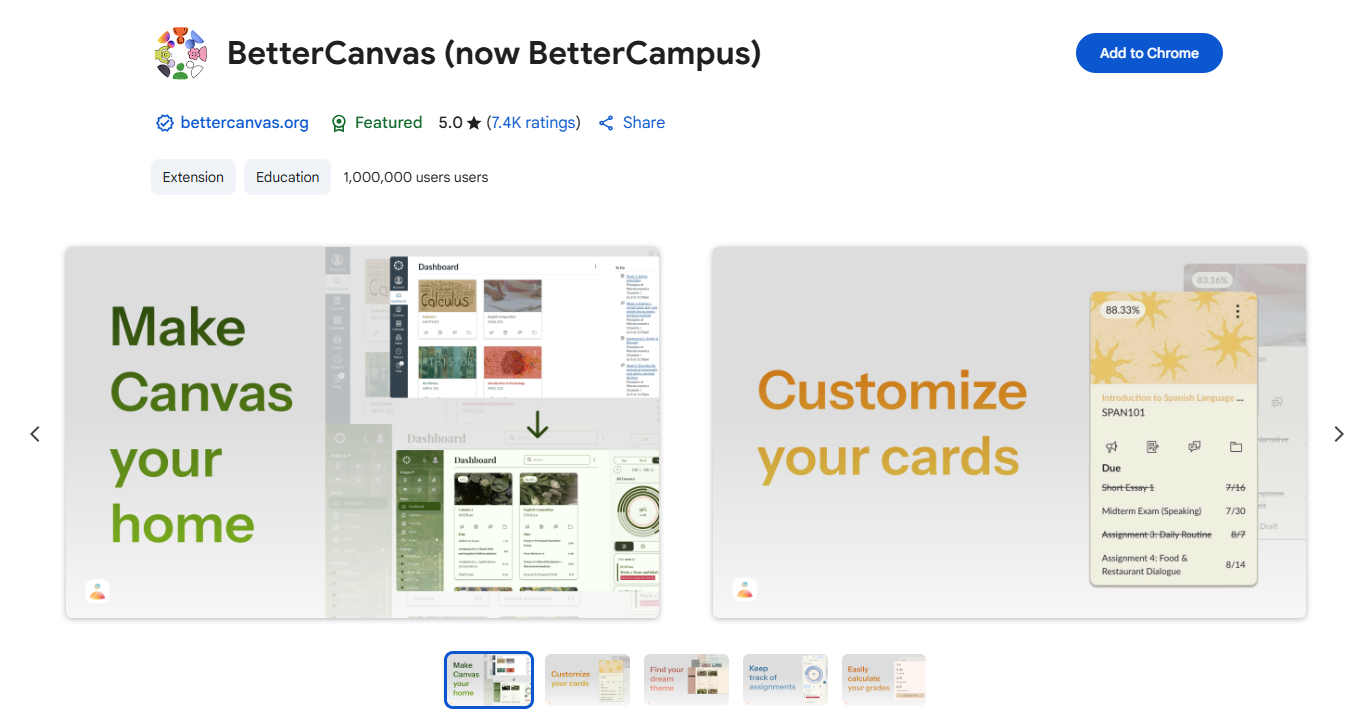 Chrome Web Store Better Canvas Installation Tutorial