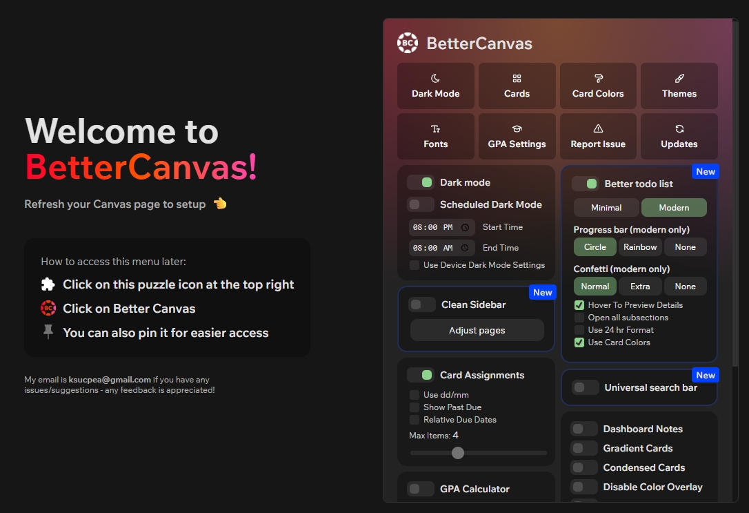 Better Canvas Settings Configuration Panel